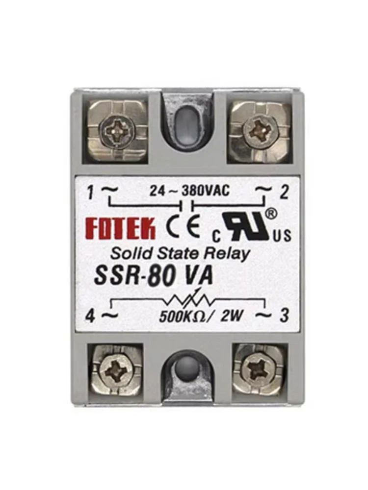 Półprzewodnikowy moduł przekaźnikowy 24-380V SSR-60VA SSR-80VA SSR-100VA 60A 80A 100A 500K Ohm do 24-380V AC wysokiej jakości — zdjęcie 2