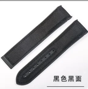 Suitable for Omega 8800 9900 ocean carbon fiber nylon adhesive stitching silicone watch strap 20 22mm