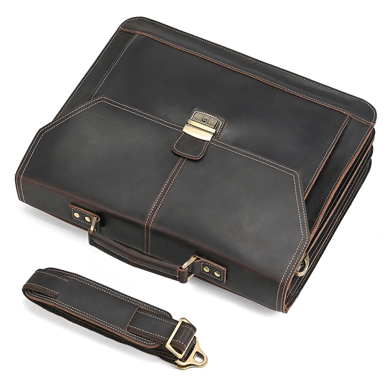 High Quality Laptop Briefcase Bag For Men Male 2026 New Arrivals Genuine Leather Briefcase Bag Real Cowskin Shoulder Bag Men