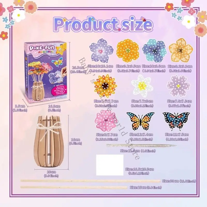 Flor Press Craft Set para crianças Atividade tecelagem Diy Projeto plástico seguro Educational Handmade Toy Creative Gift