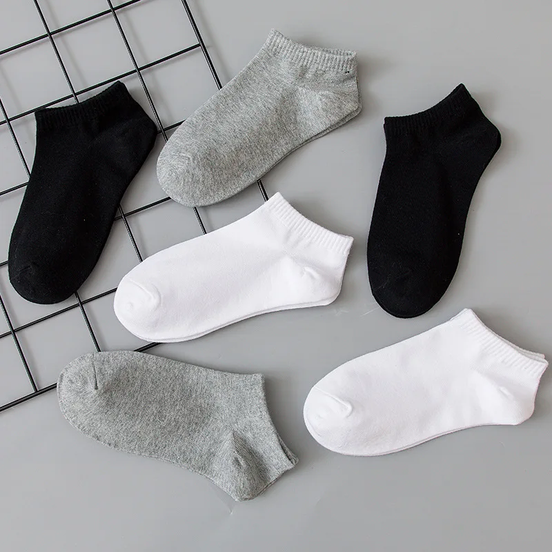 10pcs Summer Ultra-thin Breathable Men's socks, Deodorant Socks Anti Slip Short Ankle Pure Cotton Socks for Men and Women