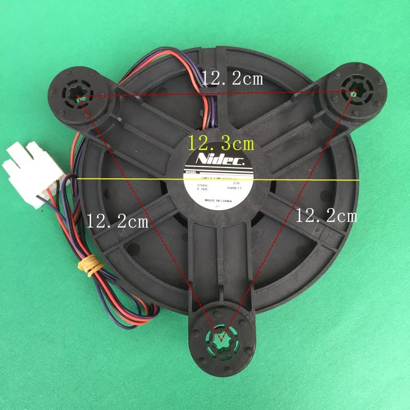 Suitable for Midea refrigerator BCD-266WTGL freezer fan GW12E12MS1AAZ-52Z20 0.26A