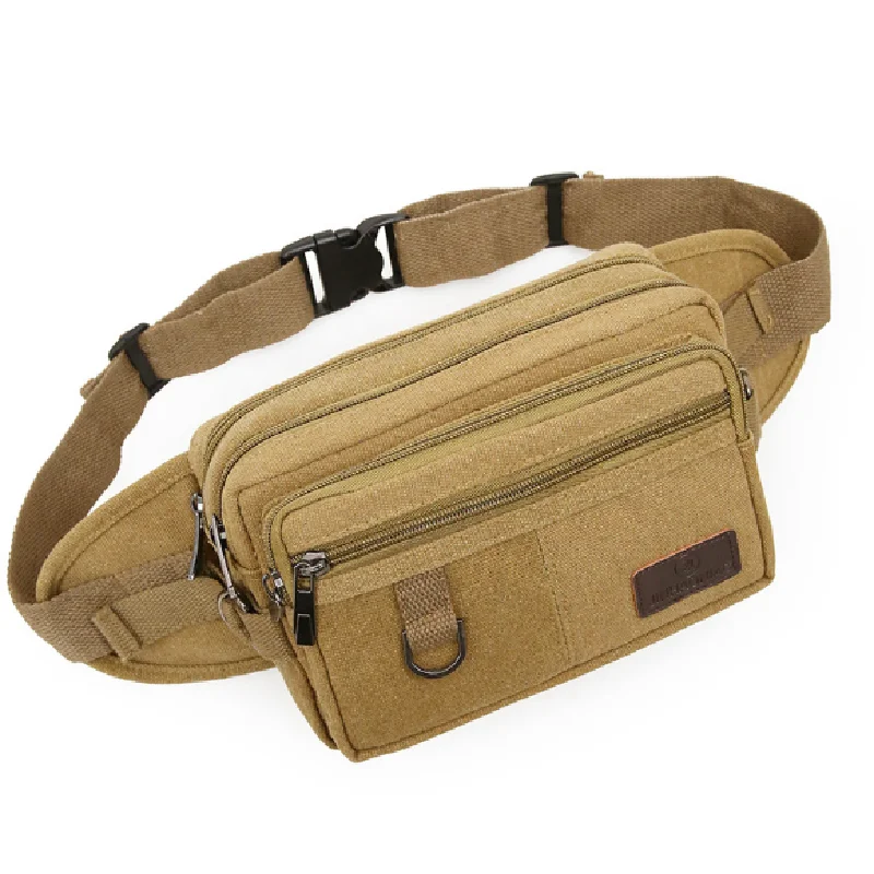 

Fashion Men Women Waist Bag Casual Pack Purse Large Phone Belt Bag Pouch Canvas Outdoor Travel Phone Bag Banana Hip Bags