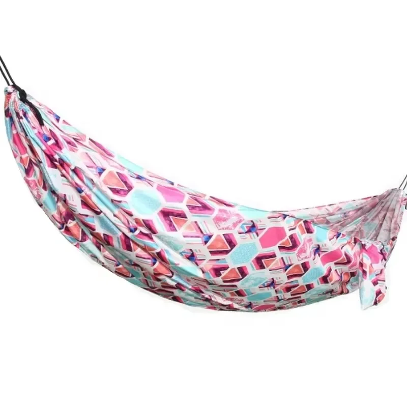 for  Portable Single Polyester Photo Print Camping Hammock 275x145cm with Adjustable Strap Buckle