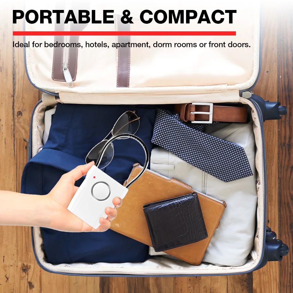 Anti-theft Door Handle Alarm Lock 120 Decibel Vibration Sensing Security Alert Portable Chime & Alarm Mode Home Travel Window Lo
