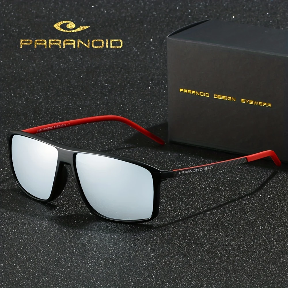 PARANOID Carbon Fiber Mirror Leg Polarized Sunglasses for Men Women 6 Colors Model 8001