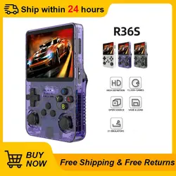 Open Source R36S Orange Red Retro Handheld Game Console 3.5 Inch IPS Screen Linux System Portable Pocket Video Game Player Gifts