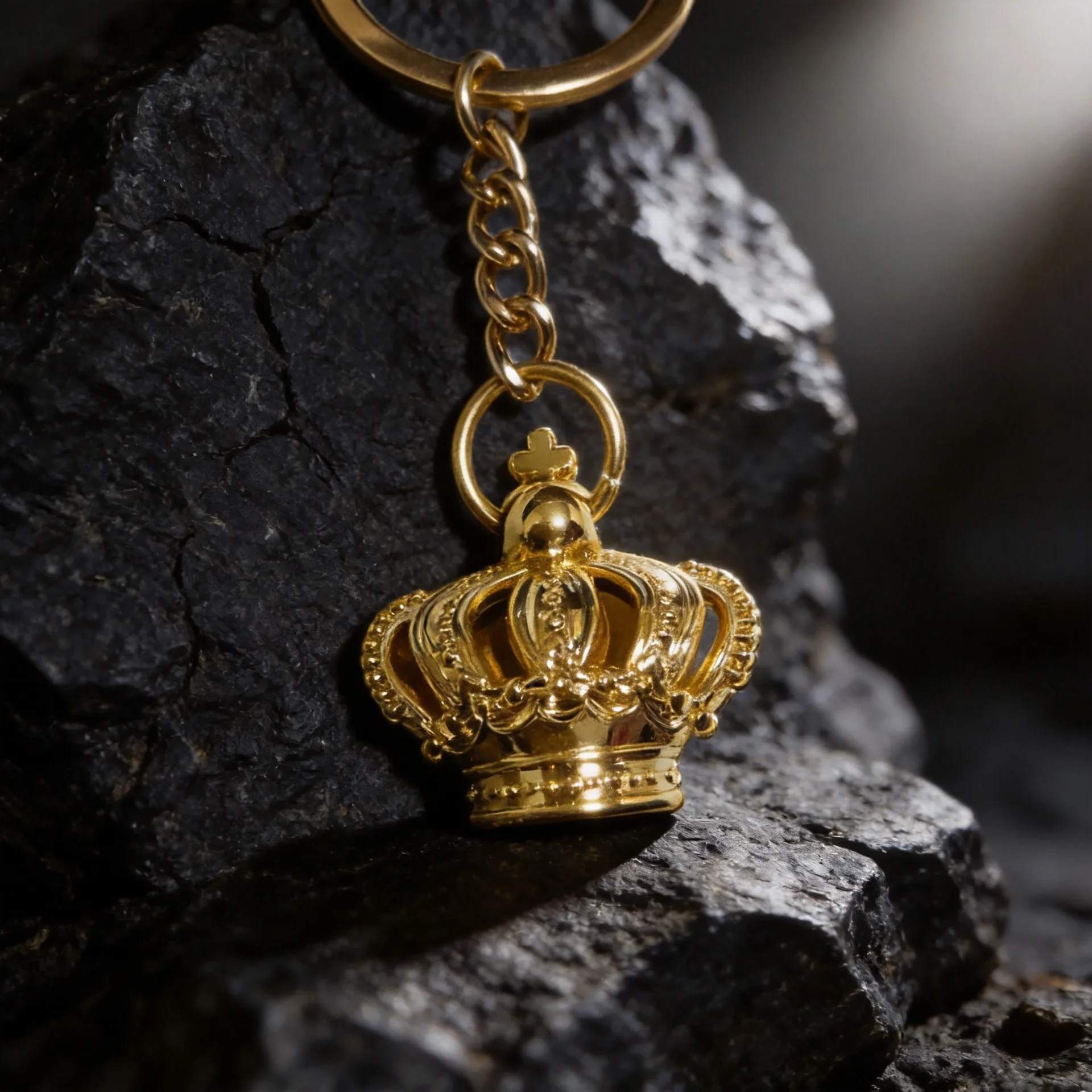 1PC Golden Crown Keychain Pin Charm Vintage Ribbon Medal Pendant Accessories Decoration Craft Gift