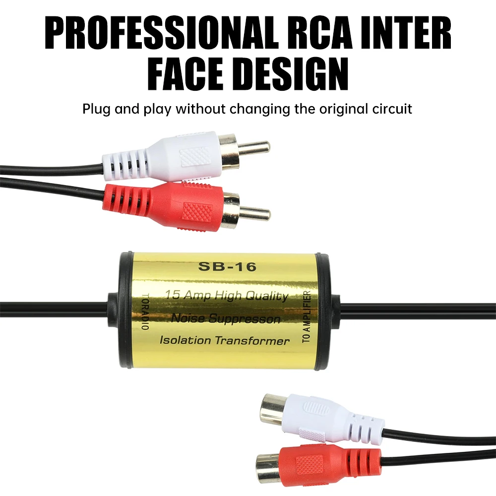 Der RCA-Audio-Rauschfilter reduziert effektiv Audio-Rauschen und eliminiert statische Aufladungen von Lautsprechern. Geeignet für Kfz- und Heimstereoanlagen – Detail 5