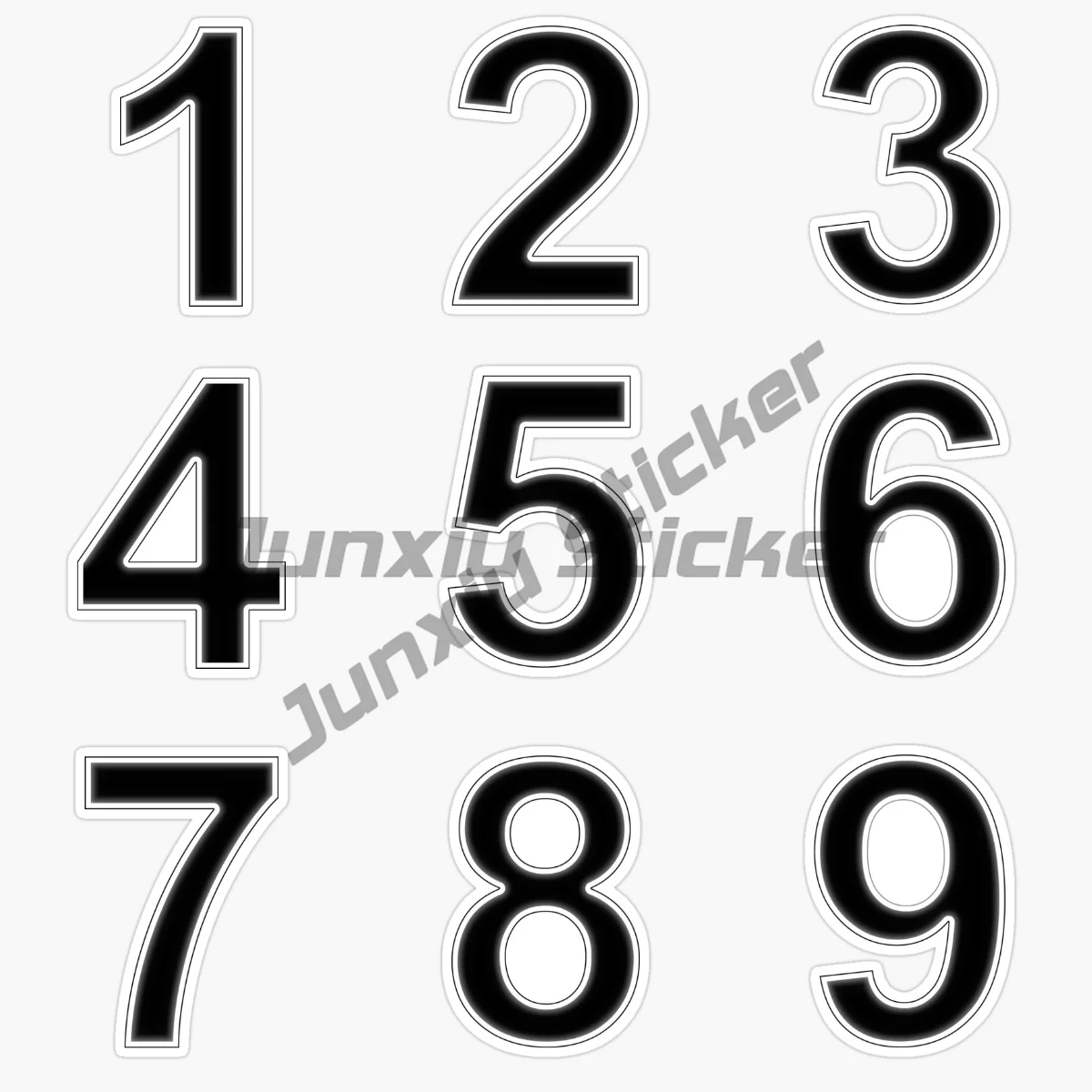 

Black Numbers 1-9 Vinyl Waterproof Self-adhesive Car Sticker, Motorcycle Camping Car Sticker