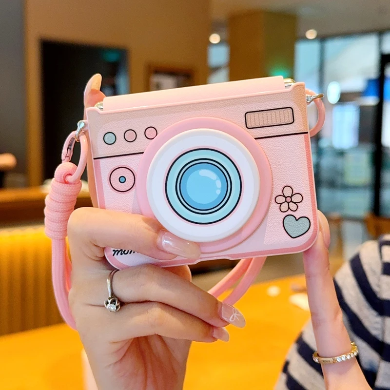 

Cute magnetic folding phone case for Huawei Pura X back cover with wrist strap and kickstand