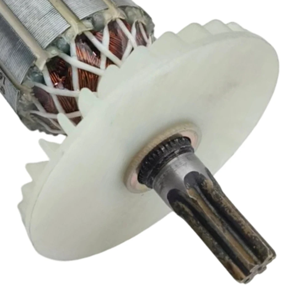 Armature C213944E for DH38MS DH38SS Drill Motor Replacement 6-Tooth Rotor 220V 159mm Sliver Metal Core Component