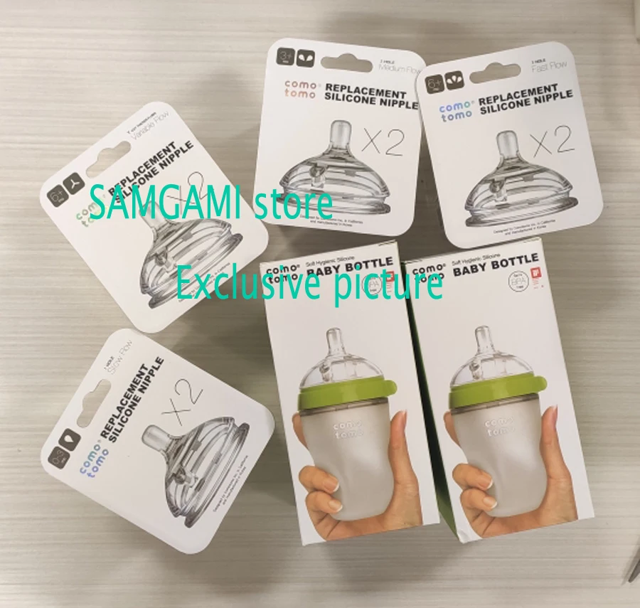 Biberón de silicona para bebés, botella de alimentación sin BPA, color verde/rosa, 5 oz y 8 oz, 2 paquetes