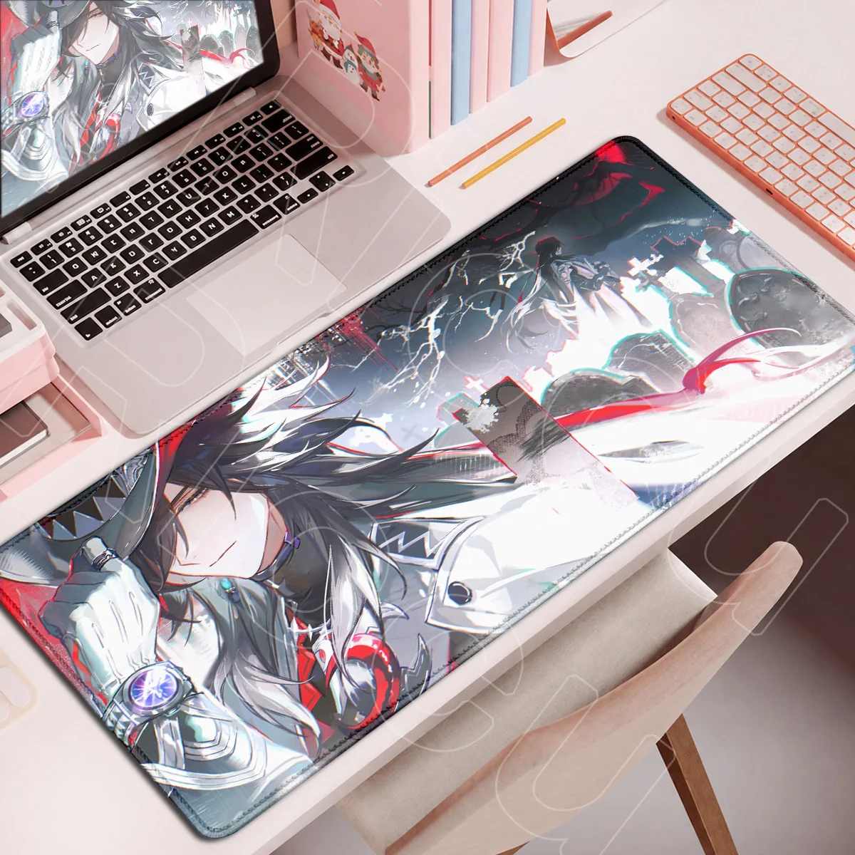 Rutschfeste Gummi-Laptop-Tastatur-Schreibtischunterlage, Honkai Star Rail Ashveil Gaming-Mauspad, Computer-Gamer-Mauspad, große Büro-Teppiche. – Detail 11