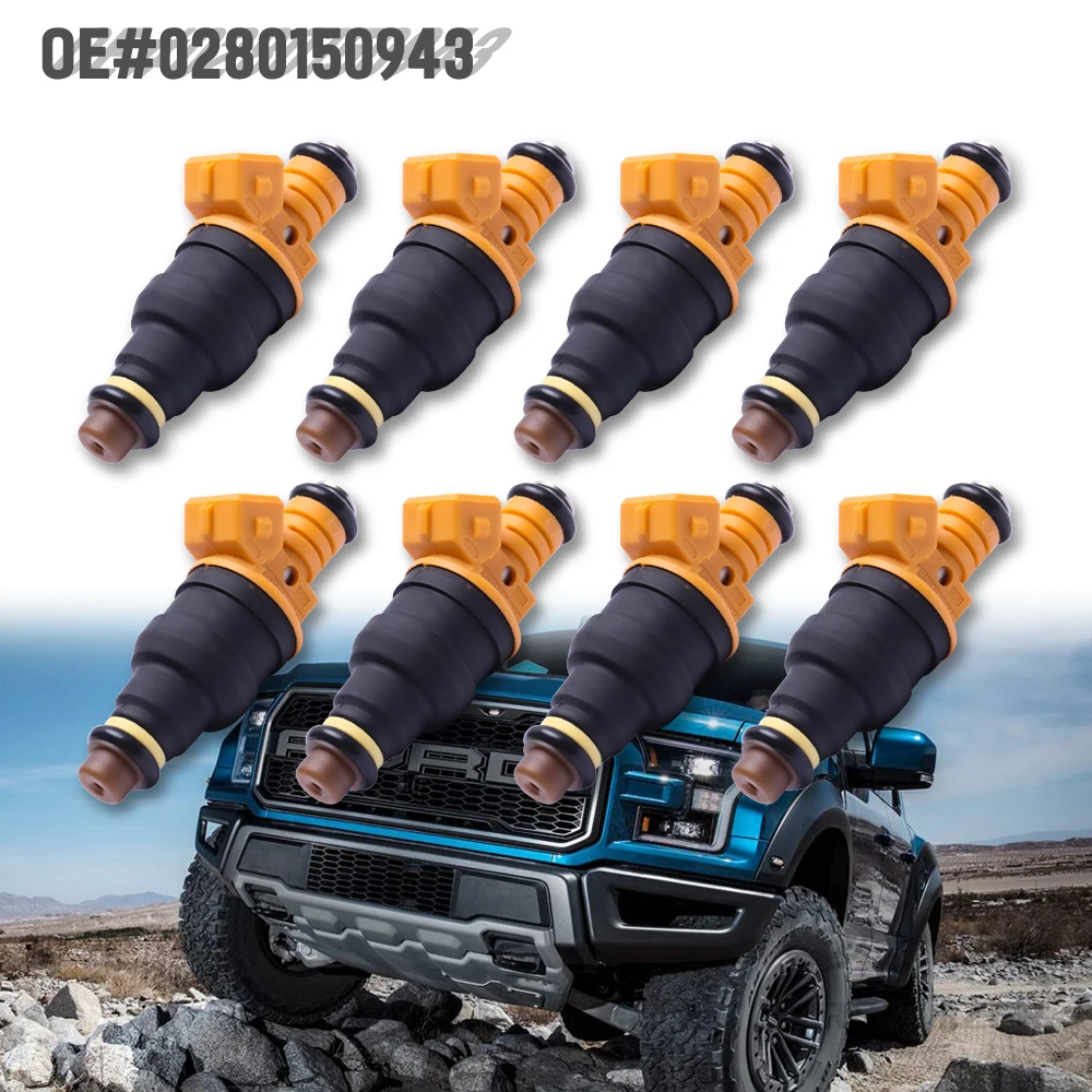 8X EV1 Petrol Fuel Injector 0280150943 for Ford F150 F250 F350 4.6L 5.0L 5.4L For Mustang Excursion Lincoln Navigator 0280150909