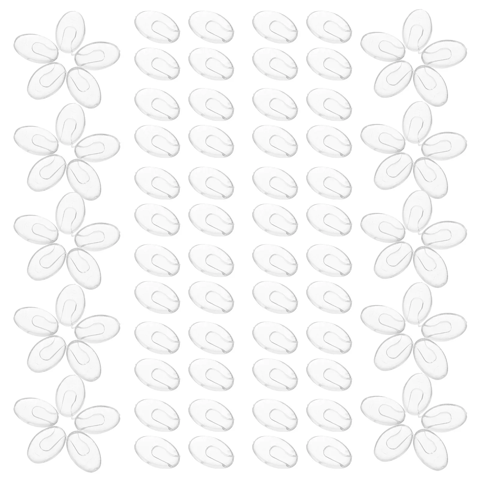 50 Pairs Transparent Nose Pads Eyeglasses Bridge Chamber Sunglasses Push-in Pvc Guards
