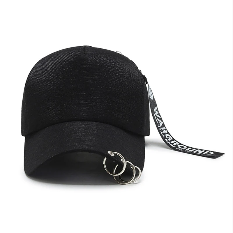 New Arrival Men Women Baseball Cap Fashion Rings Ribbon Designer Kpop Snapback Hip Hop Unisex Summer Sun Hats Gorras EP0188