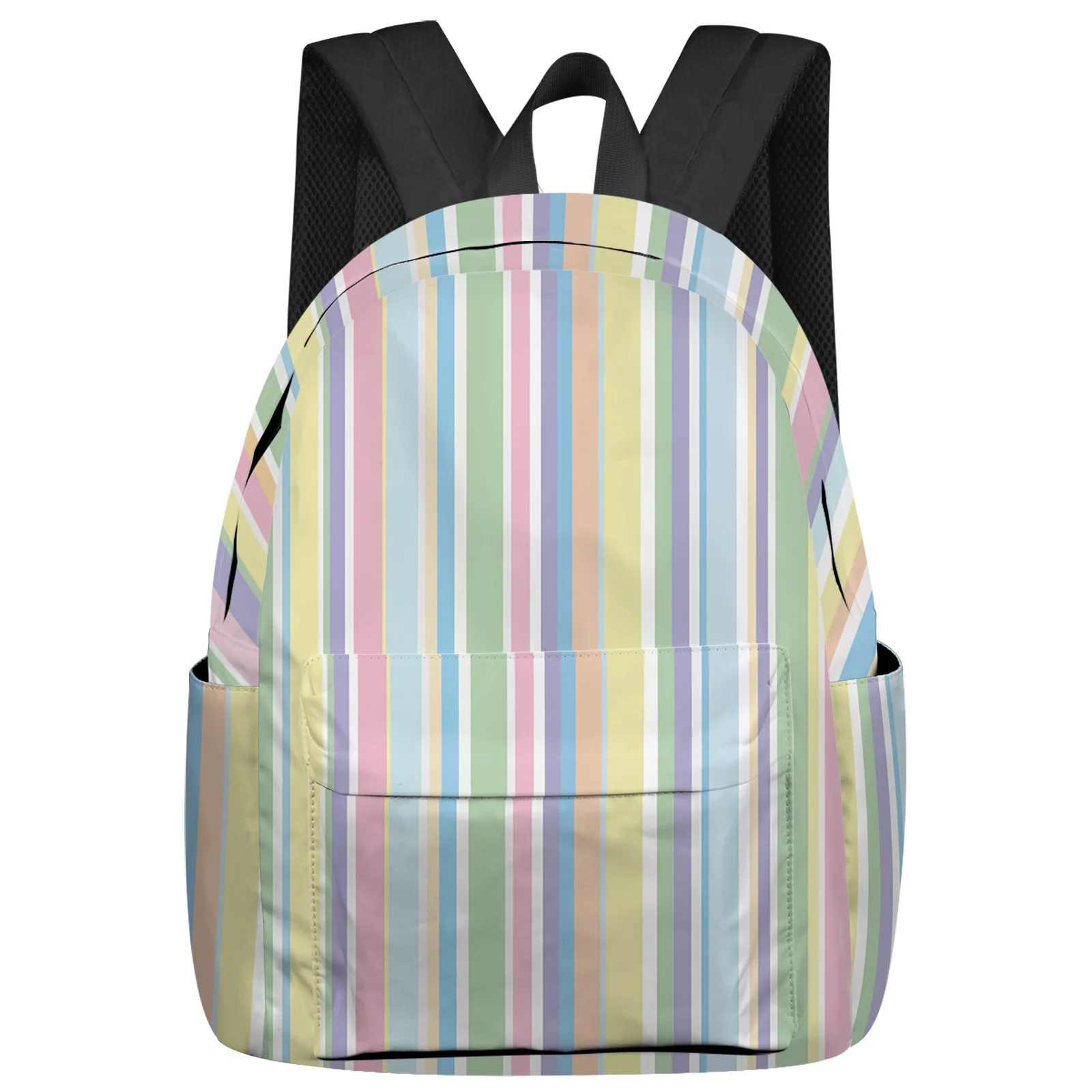 Mochila Color Vertical Stripes, Bolsas escolares para adolescentes, meninas, estudantes, bolsa de viagem casual feminina, bolsa para laptop