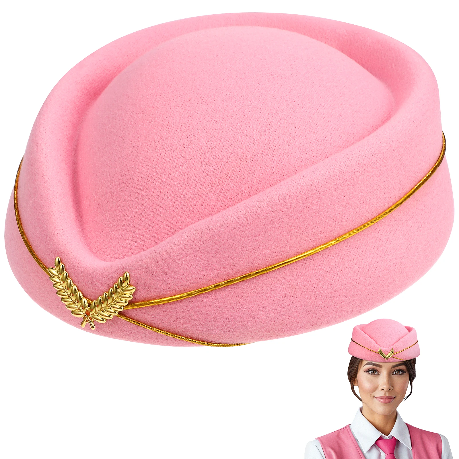 

Stewardess Flight Attendant Costume Decor Cosplay Stewardess Hat Cap Imitation Cosplay Decorative Hat Hair Accessory