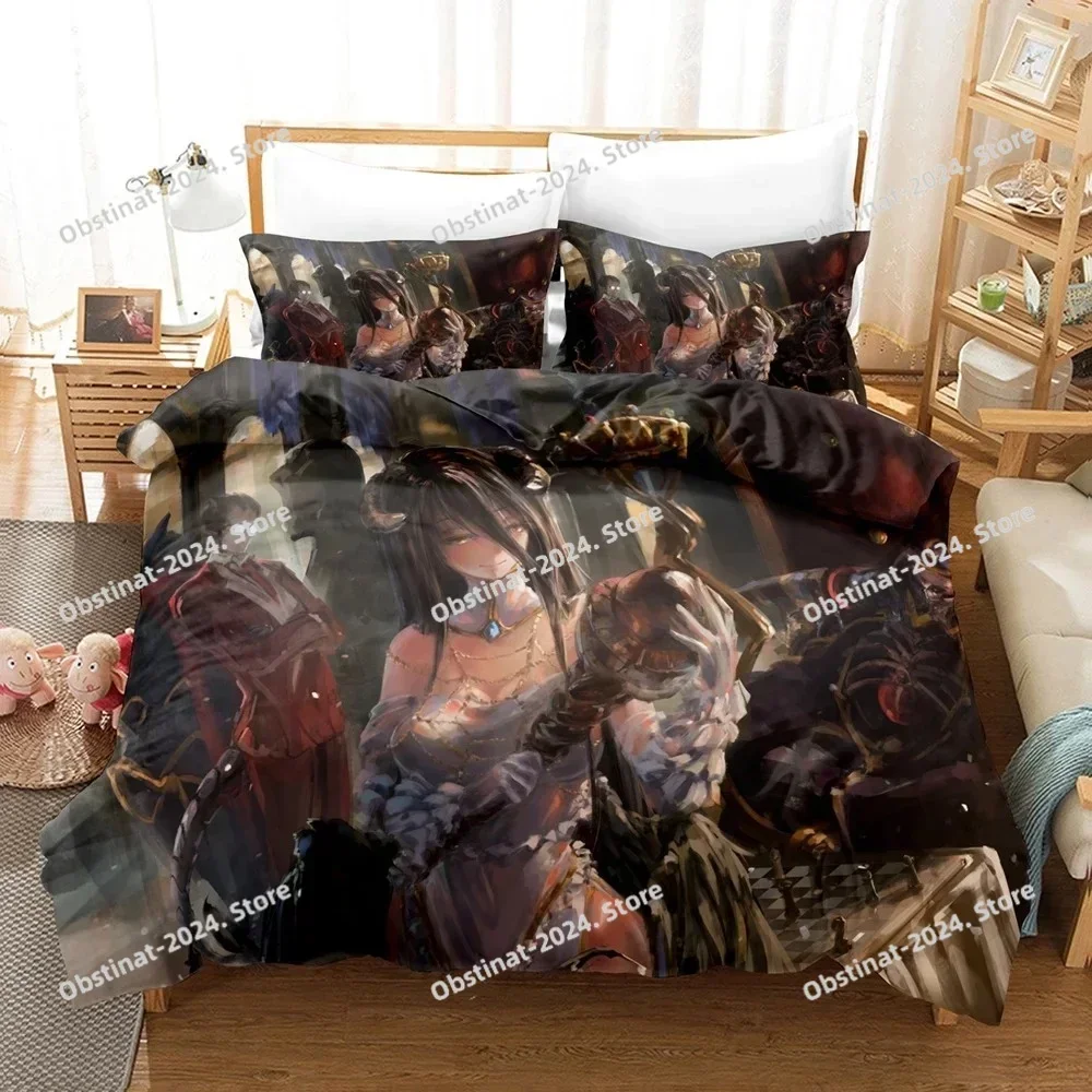 3D Fashion OVERLORD Anime Bedding Set Printed single Comforter Quilt Bed Cover Duvet Cover Pillow Case 3 Pieces Kids Adult Size