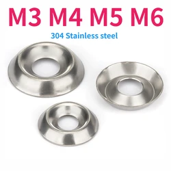 304 Stainless Steel M3 M4 M5 M6 Fisheye Gasket  Countersunk Screw 6#8#10#12# Concave-convex Washer Hollow Cone Decorative Washer