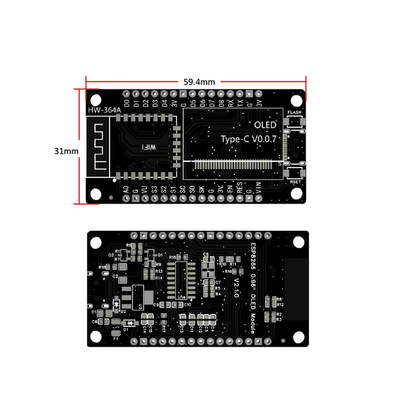 NodeMCU ESP8266 Development Board With 0.96 Inch OLED Display CH340 Driver Module For Arduino IDE/Micropython Programming