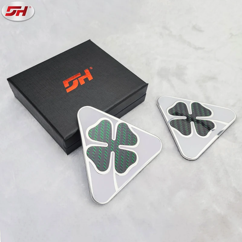 Car  Carbon Fiber Four Leafs Clover Aluminum Fender Decoration Stickers For Alfa Romeo Car Exterior Sticker Car Accessories