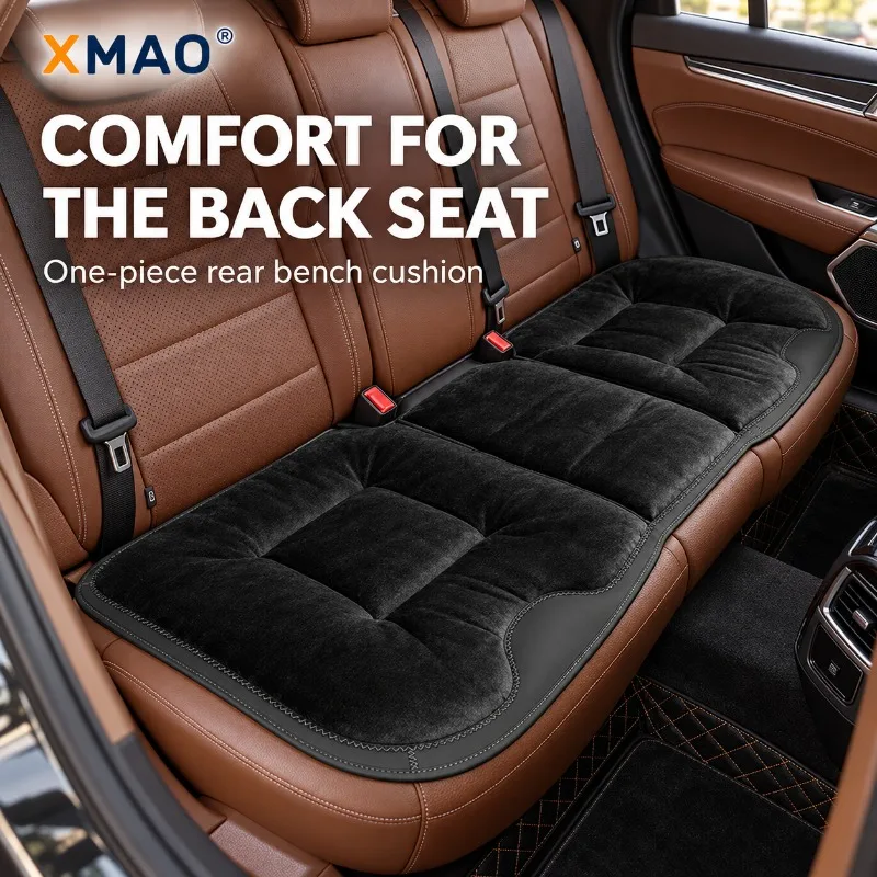XMAO Winter Car Seat Cushions Soft Flannel Front Seat Pads and Rear Bench Options with Anti Slip Backing for Cozy Cabin Comfort