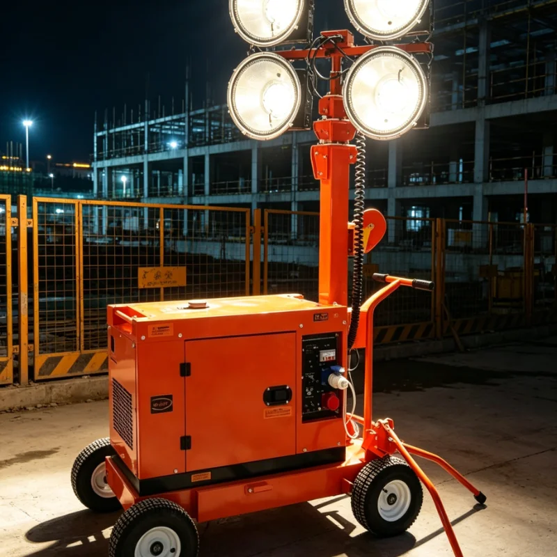 Customized Outdoor Light Tower 4x1000W LED Lamp Heavy Duty Frame 360 Rotation For Emergency Events