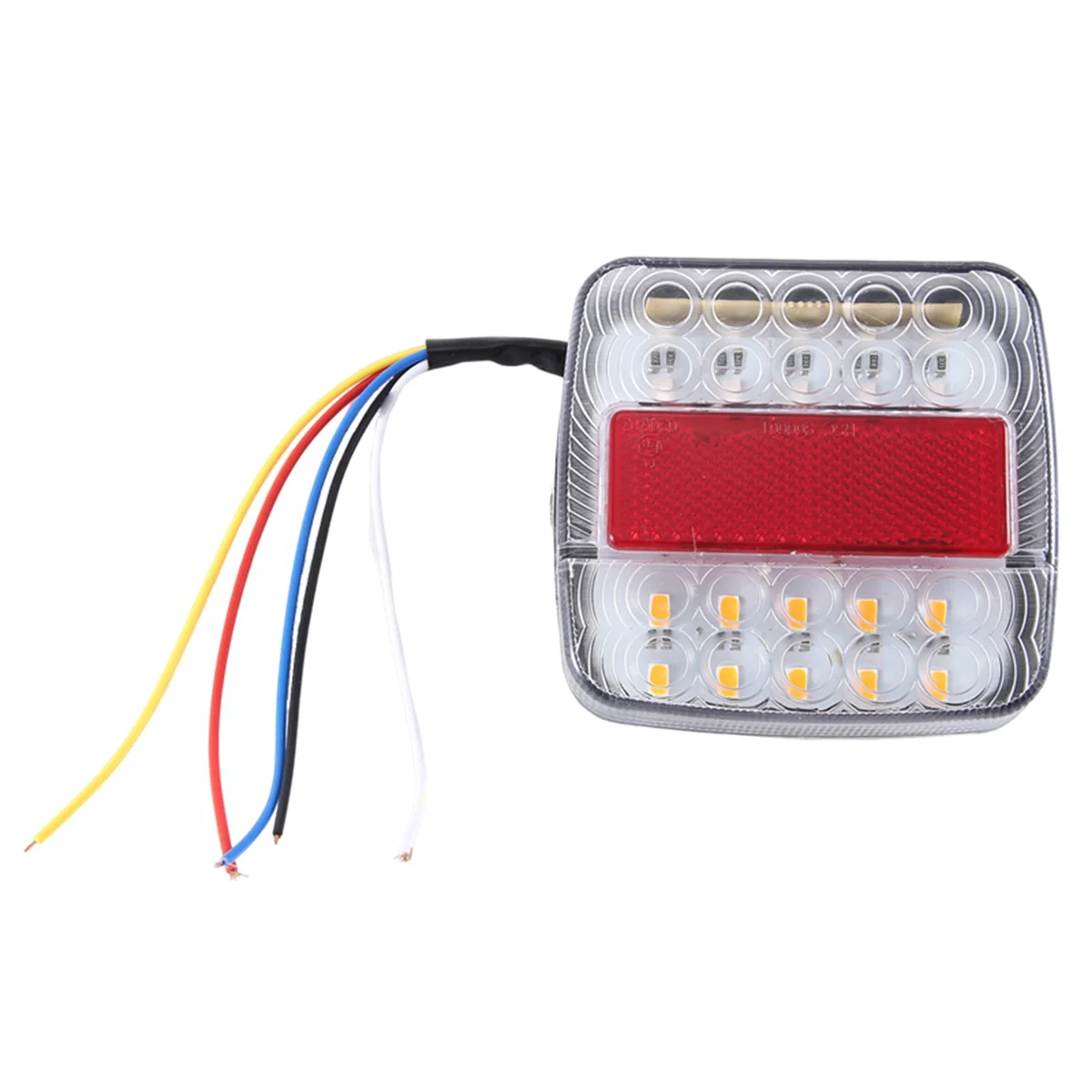 12V Led Vierkante Lamp Tweekleurige Achterlamp Universele Auto Levert Witte Afdekking