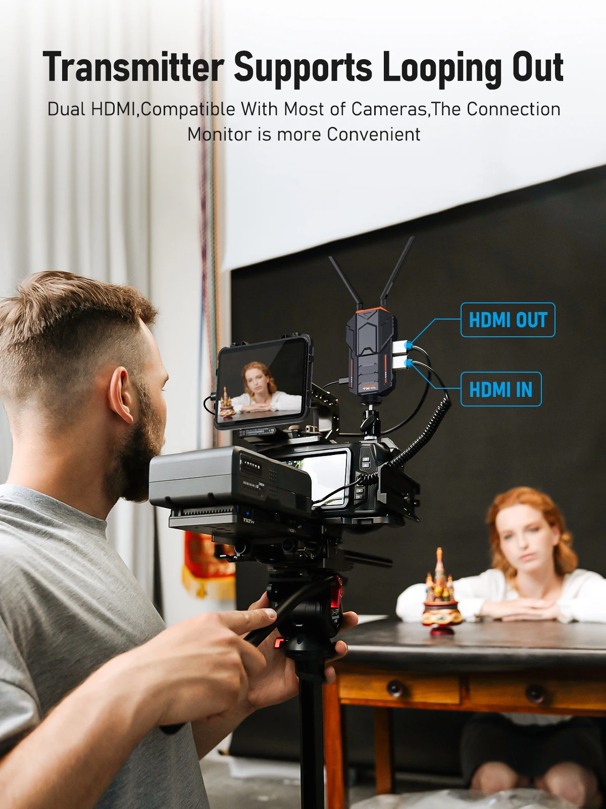 Lemorele Wireless HDMI Extender Kit 200M 5.8Ghz Wireless HDMI Video Transmitter Receiver Wireless Video Adapter For Camera Lapto