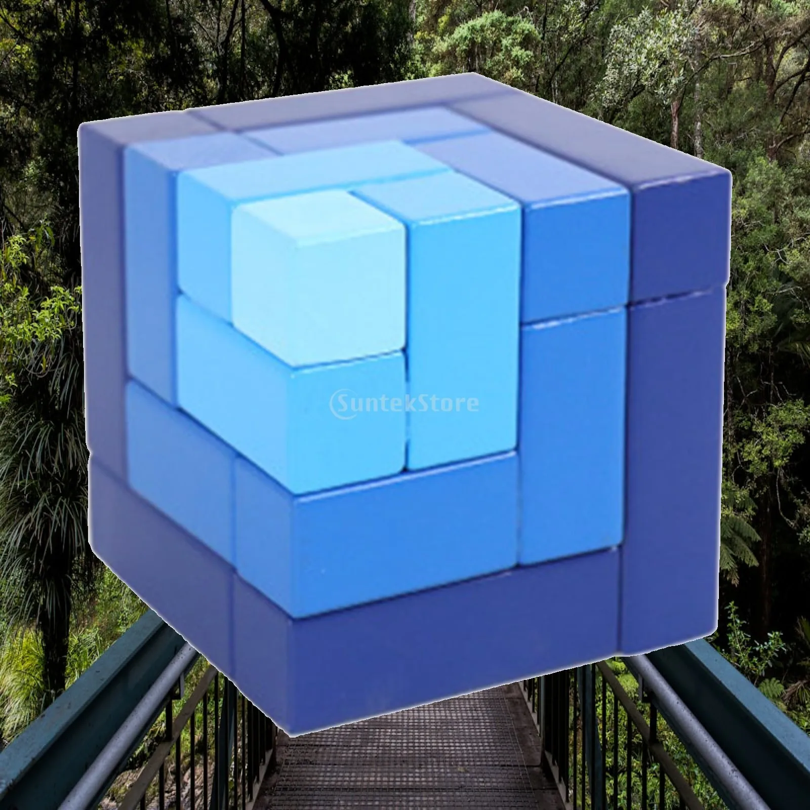 Wooden Cube Building Blocks Montessori Educational Toys for Kids Brain Teaser Travel Game Puzzle Learning