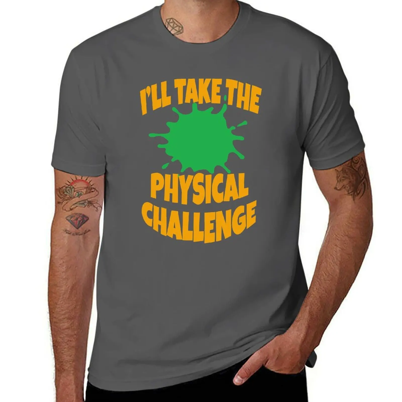 

Double Dare - Nickelodeon - ll Take The Physical Challenge T-Shirt t shirt for man man t shirt cotton T-Shirt