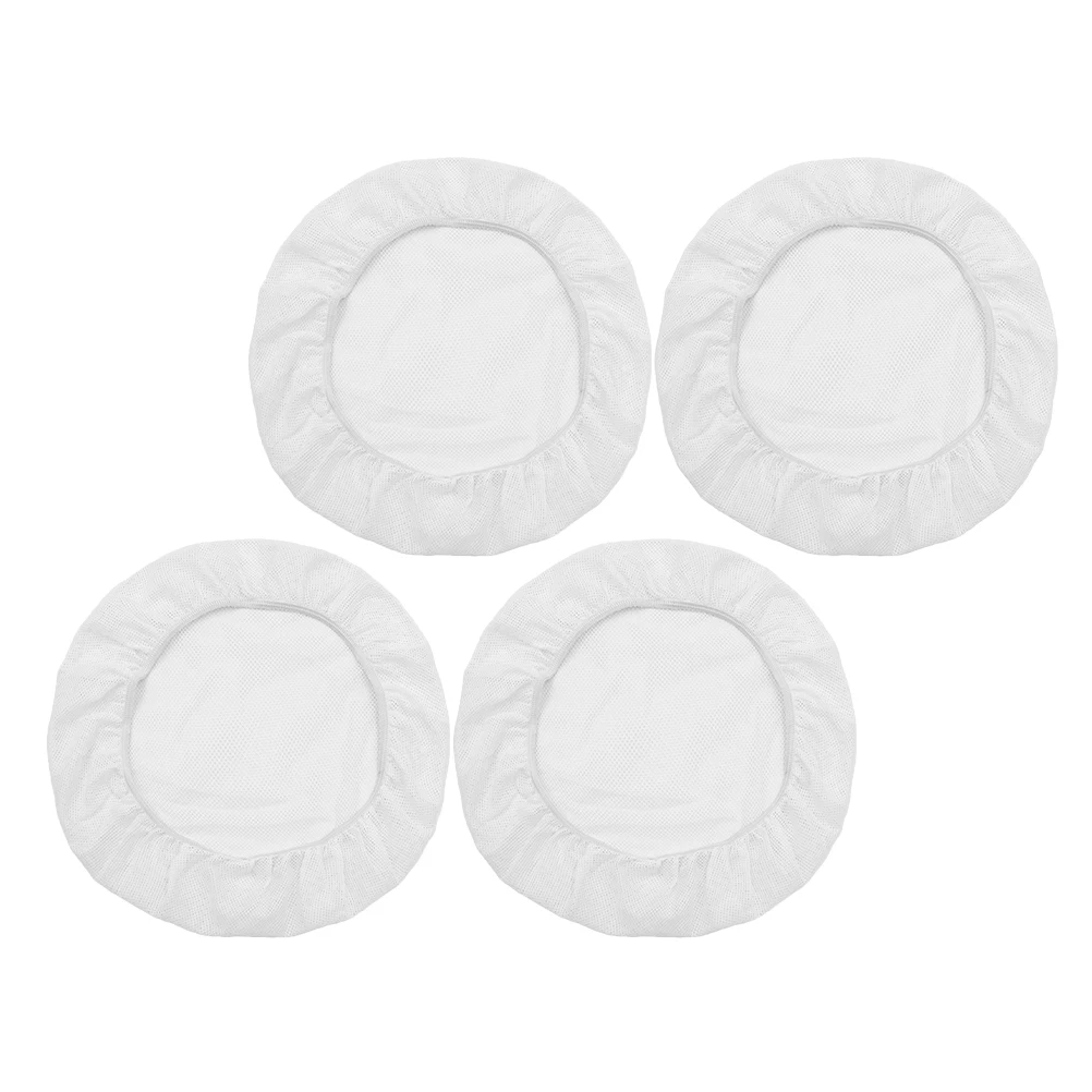 4Pcs White Breathable Cotton Mesh Hair Nets Elastic Chef Cap for Kitchen Cooking Food Service Workers Baking Reusable Net