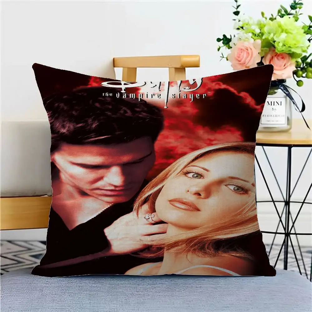 أنيمي بافي مصاص الدماء القاتل وسادة تغطي الكرتون أريكة ديكور المنزل الطباعة على الوجهين قصيرة أفخم لطيف غطاء الوسادة