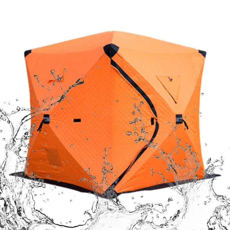 Ice Fishing Tent Thick Foldable Fish House Fish House With Two Doors Large Space Fishing Shelter Portable Ice Fishing Hut For