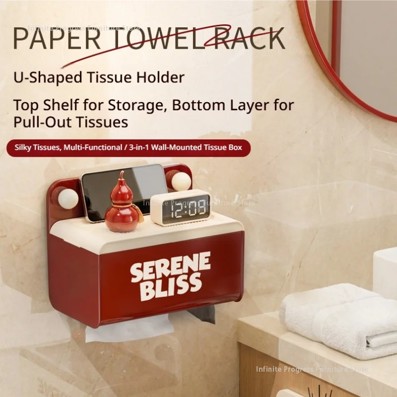 Simplicity Living Room Tissue Boxes Wall-mounted Home Organization Modern Tissue Boxes Homestay Plastic Home 티슈박스 MH40ZJH