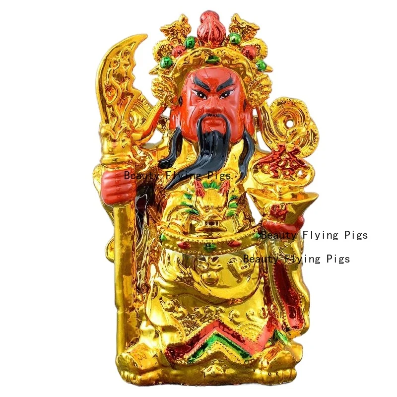 1pc Ceramic Wealth Attraction Guan Gong Ornament Zhaocai Statue Home Decoration Chinese Guan Gong Ornament Decoration Crafts