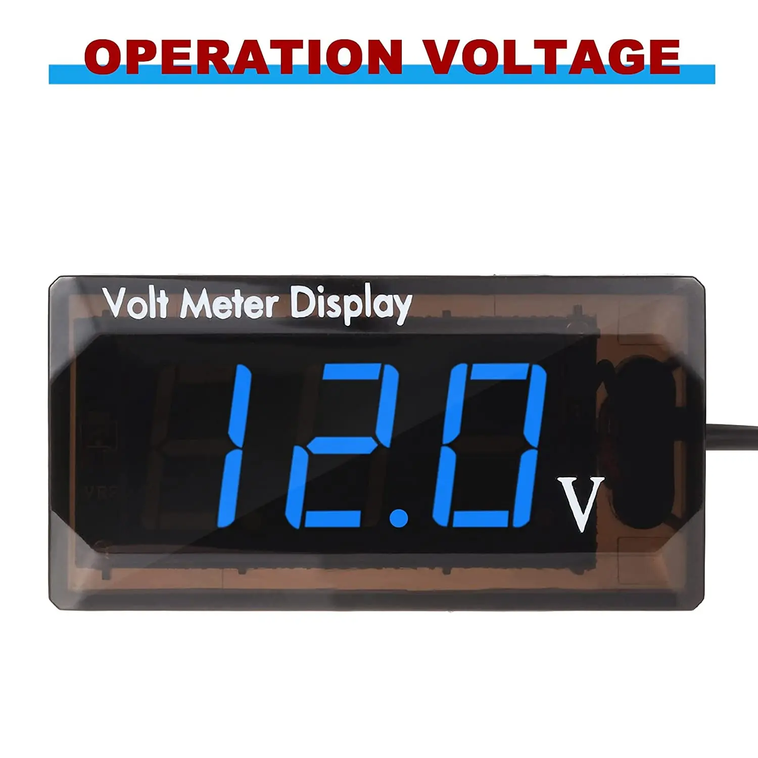 Voltímetro Digital para coche, medidor de voltaje de 12V, indicador de Audio para coche, pantalla LED, medidor de voltaje a prueba de agua para