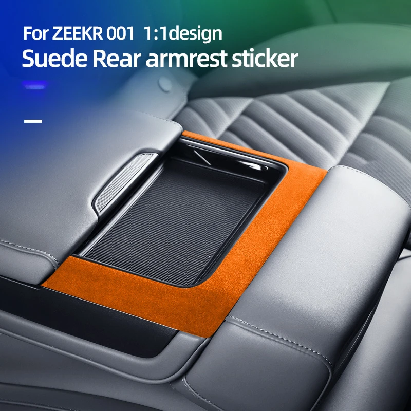 Rear Armrest Box Sticker For ZEEKR 001 Alcan tara Material Protective Sticker Car Interior Accessories