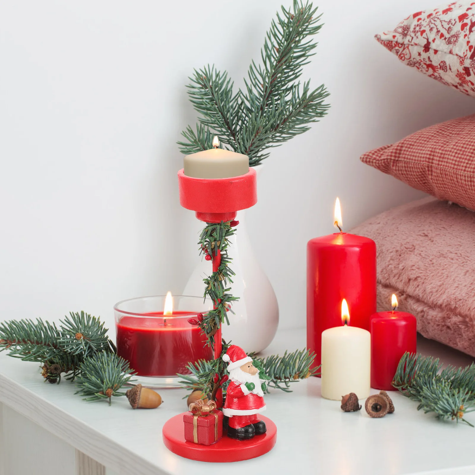 عيد الميلاد الرنة حامل الراتنج المعادن الزخرفية عيد الميلاد Tealight حامل سطح المكتب حامل عيد الميلاد زخرفة #5