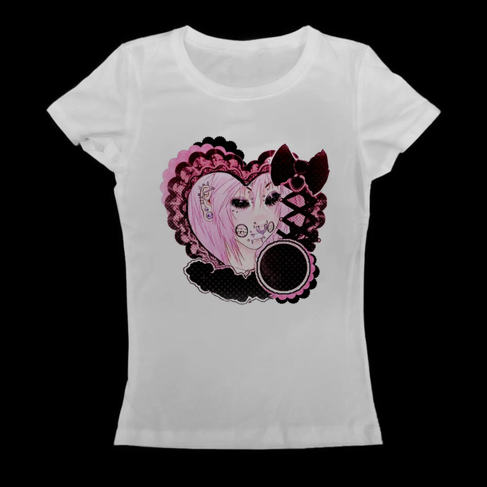 Long Sleeve T-Shirt Y2K Cyber Anime Girl Print Retro Computer Headset Kawaii Harajuku Streetwear Graphic Tee Top 2026 Autumn