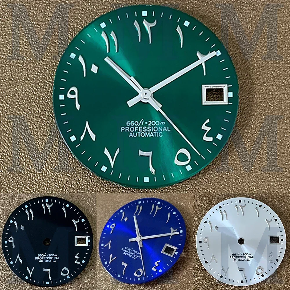 NH35 Dial ตัวอักษรภาษาอาหรับตัวเลข Dial No Luminous 28.5 มม.นาฬิกา Face สําหรับ Datejust NH36 Mechanical Movement นาฬิกาผู้ชายอุปกรณ์เสริม