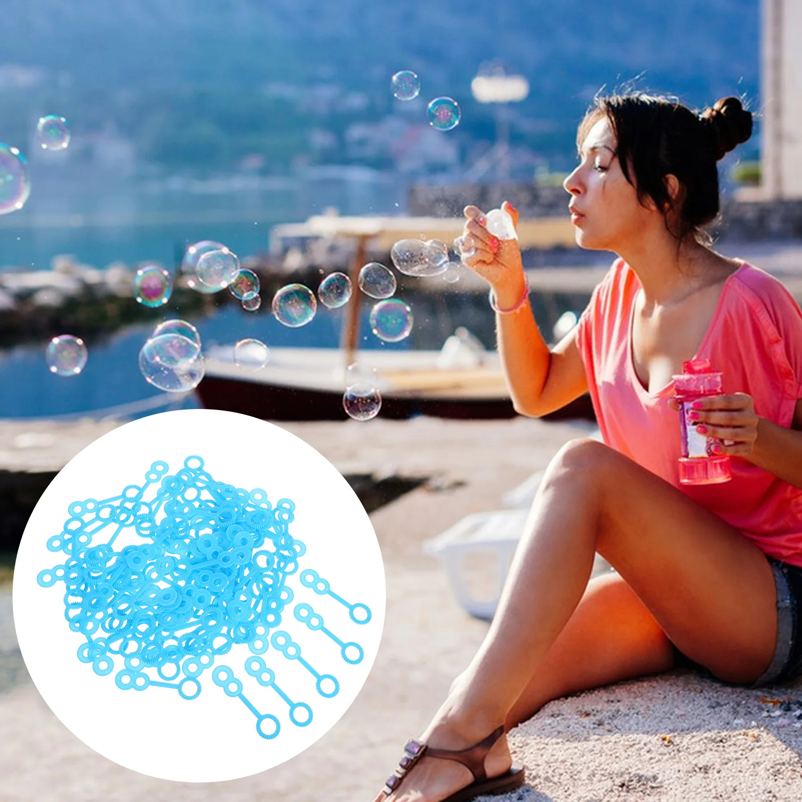 90 個のツール子供用バブルワンドメーカー子供ミニおもちゃ楽しいブロワーブルーハンドヘルド