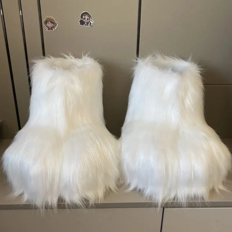 New Kig fursuit cosplay paw shoes furry fursuit cosplay rubbit Cat boots cute fluffy animal manga party cos wearable costume view 2