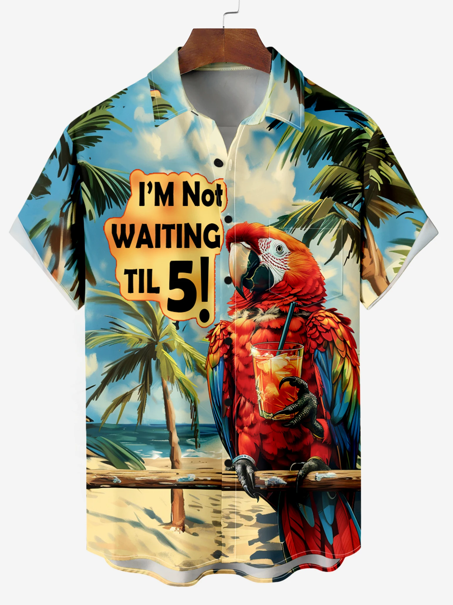 

Hawaiian Shirt Animal Parrot Print Shirts For Men Summer Casual Men's Short Sleeved Shirst Loose Fashion Streetwear Men Clothes