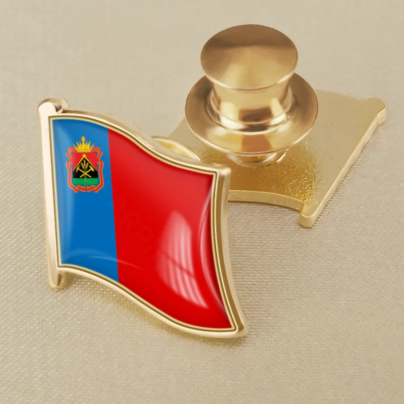 Coat of Arms of Kemerovo Oblast of Russian Federation Flag Lapel Pins Broochs Badges