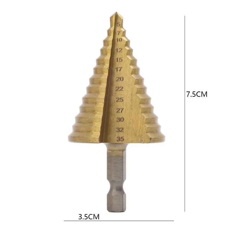 5-35mm Schritt Bohrer Bits High-Speed Stahl Bit Set Metall Stanzen Loch Opener Bohren Werkzeug Hardware elektrische Bohren Zubehör
