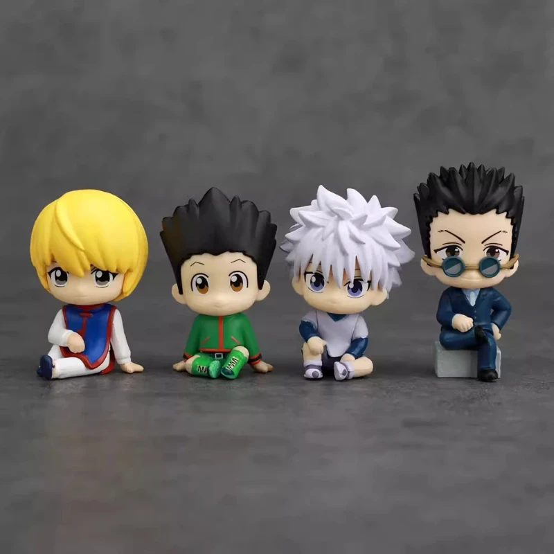 Hunter x Hunter Chibi Sitzende Anime-Figur 4 Stück/Set Niedliche Gon Killua Kurapika Leorio Puppen-Modell Schreibtisch-Dekoration Kapselspielzeug Geschenk – Detail 2