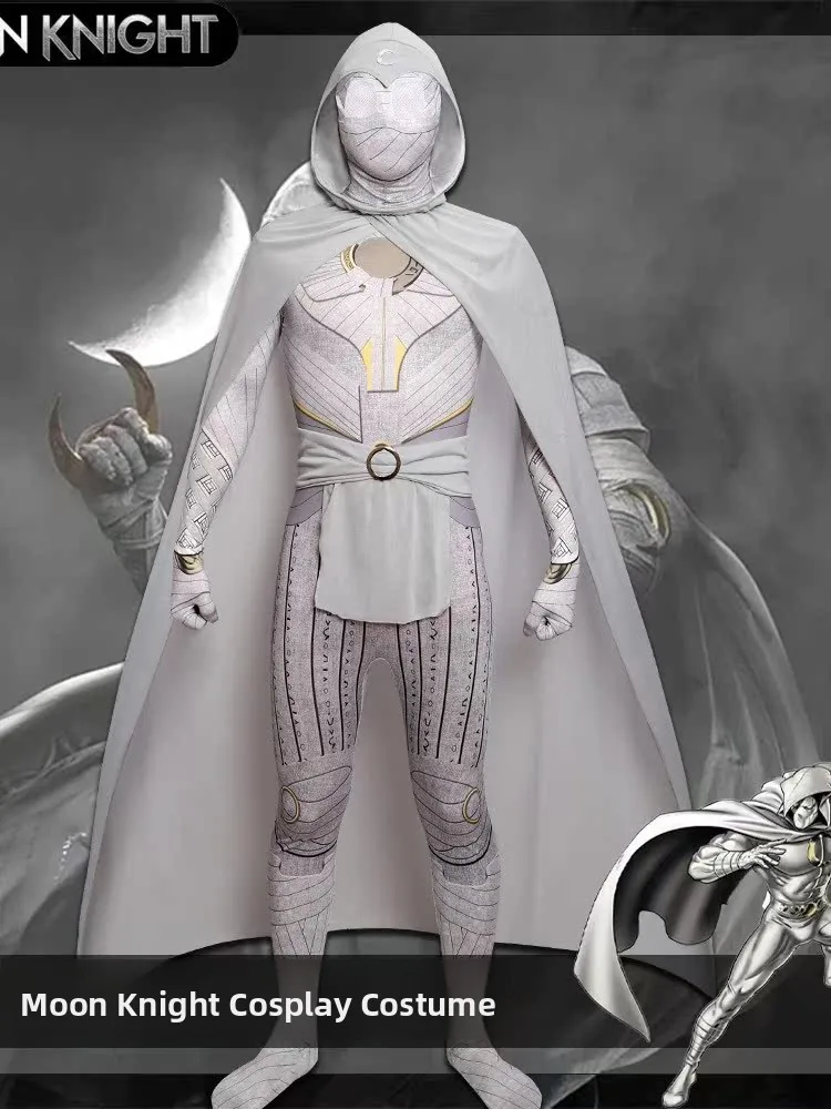 Disfraz de Caballero Luna de para Adultos, Disfraz de loween, Mono de Héroe de Película, Disfraz ex de Personaj...